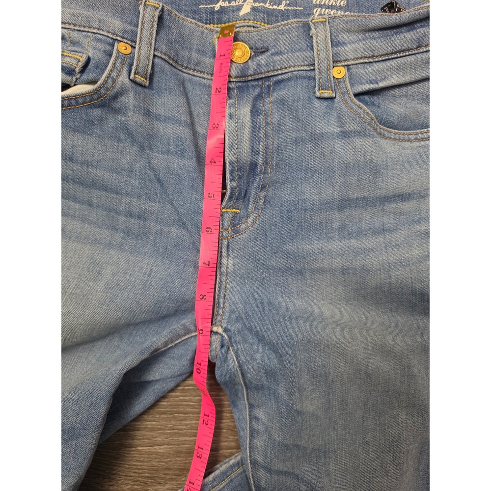7 For All Mankind Ankle Gwenevere Jeans Size 28 Blue Skinny Ankle Denim - Picture 6 of 7
